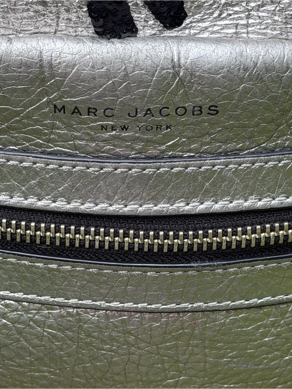 Marc Jacobs Gotham Flocked Animals Silver Leather Backpack Rare